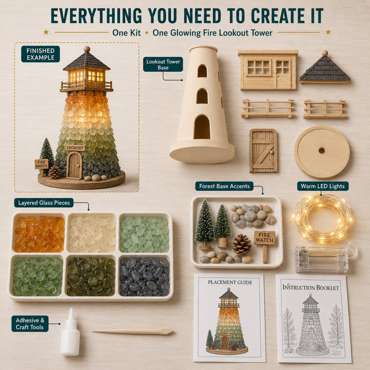 🚒 Beginner-Friendly Vintage Firehouse Mosaic Light DIY Kit Collection | Complete Kit with Mosaic Pieces, LED Lights & Step-by-Step Guide Included 💕