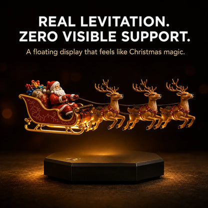 🔥Hot Sale🔥 - 🎅 Floating Santa Sleigh with 4 Reindeer – Magnetic Levitation Christmas Display
