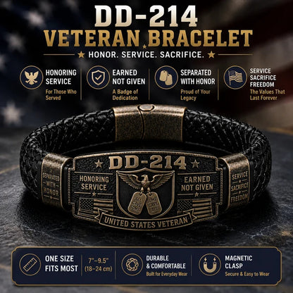 🔥DD-214 Veteran Honor Bracelet - Made By VETERAN 'Robert Smith'