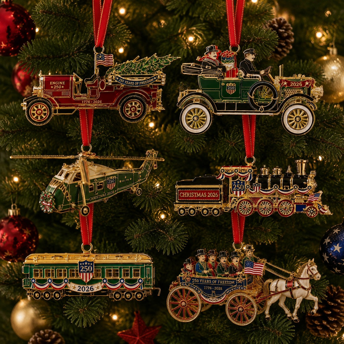 🇺🇸✨2026 250th Anniversary Christmas Ornament Collection