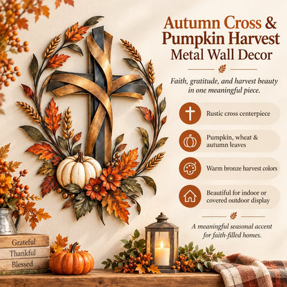 ✝️🍂 Autumn Cross & Pumpkin Harvest Wall Decor (📦Buy 2 Free Shipping)