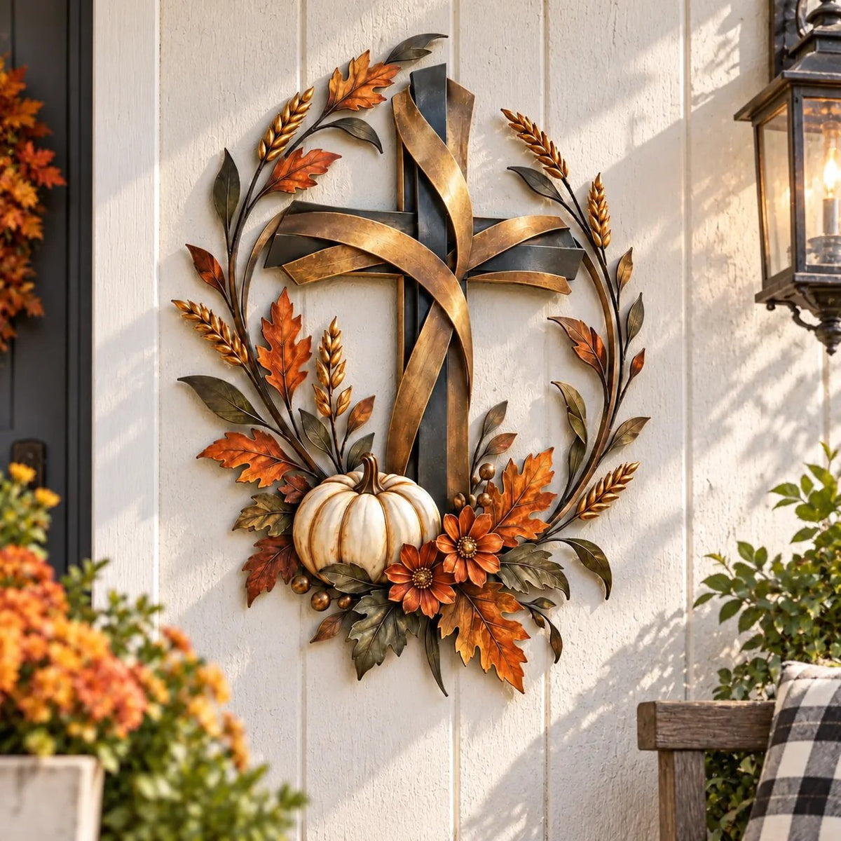 ✝️🍂 Autumn Cross & Pumpkin Harvest Wall Decor (📦Buy 2 Free Shipping)