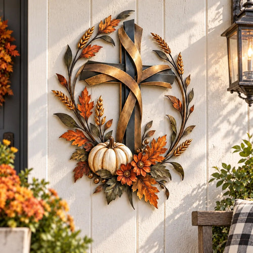 ✝️🍂 Autumn Cross & Pumpkin Harvest Wall Decor (📦Buy 2 Free Shipping)