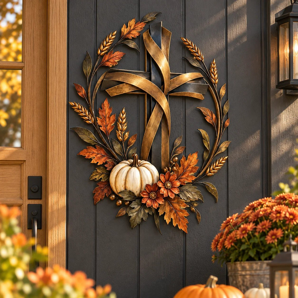 ✝️🍂 Autumn Cross & Pumpkin Harvest Wall Decor (📦Buy 2 Free Shipping)