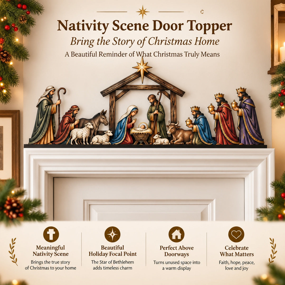Nativity Scene Door Topper – Bring the Story of Christmas Home