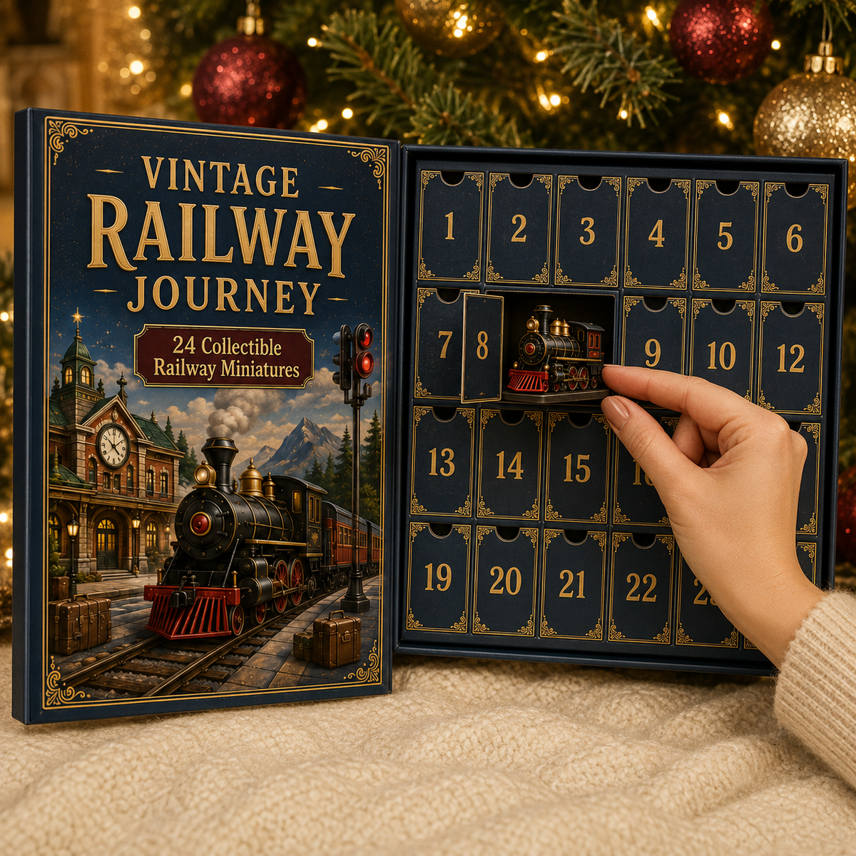 🔥Hot Sale🔥 - Vintage Railway Journey 24-Day Advent Calendar – Collectible Christmas Countdown Gift