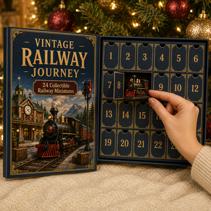 🔥Hot Sale🔥 - Vintage Railway Journey 24-Day Advent Calendar – Collectible Christmas Countdown Gift