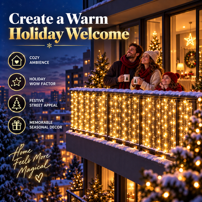 🎄 Smart RGB Pixel Curtain Lights – App-Controlled Animated Holiday Display for Balcony & Window Decor