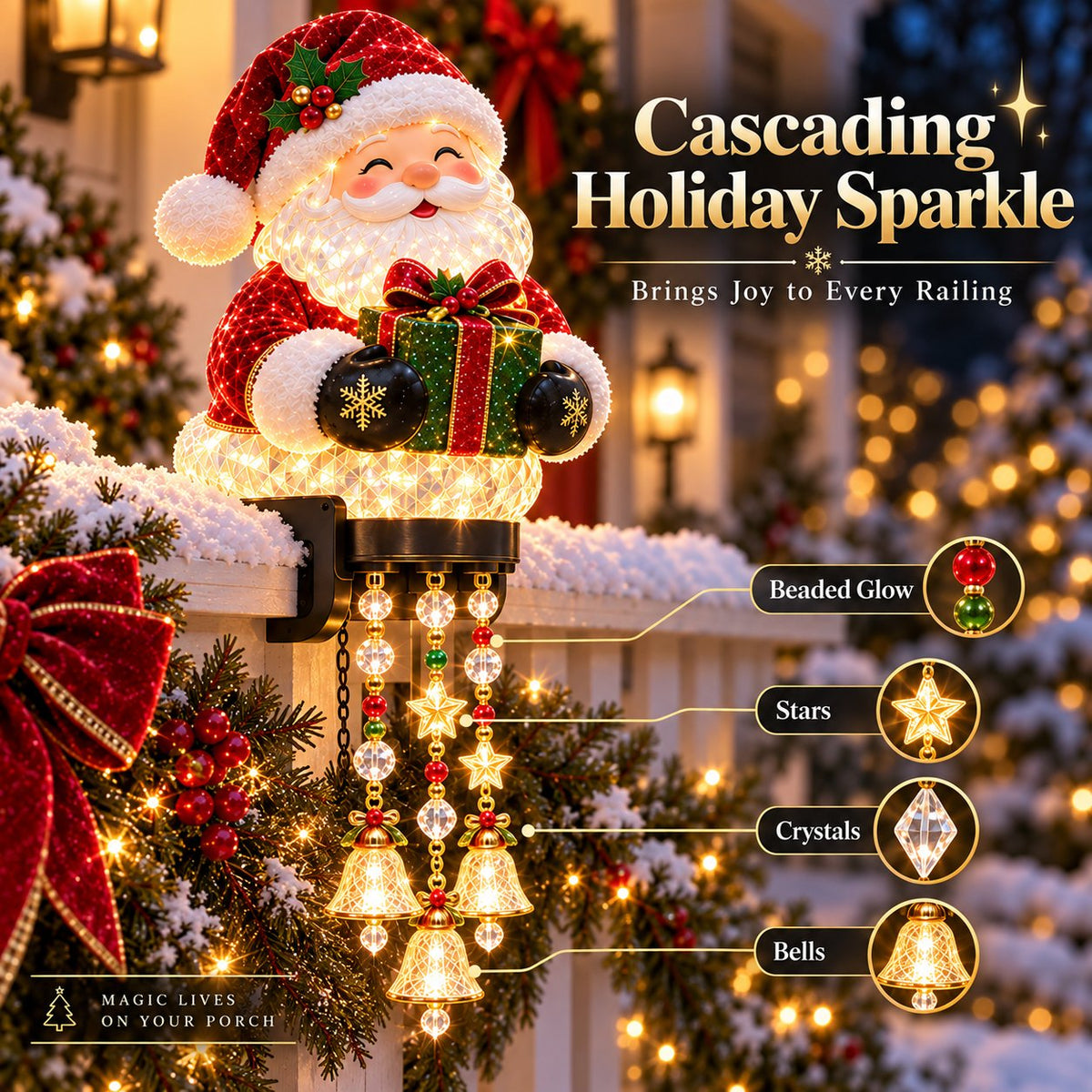 🔥Hot Sale🔥 -🎄 Christmas Porch Railing Lights – 4 Festive Character Designs