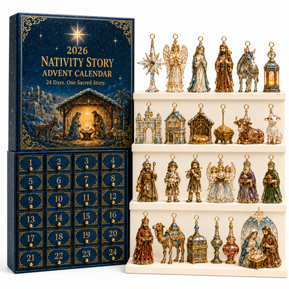 2026 Nativity Story Advent Calendar – 24-Day Christmas Countdown Ornament Set