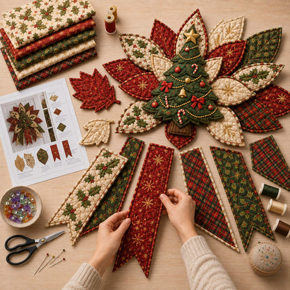 🔥Last 20 Pcs🔥 - 🎄Festive Quilted Christmas Door Hanging DIY Sewing Kit