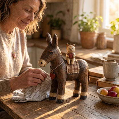Rustic Donkey Figurine for Farmhouse Decor