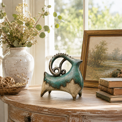 🔥Hot Sale🔥 - Vintage Patina Ram Sculpture