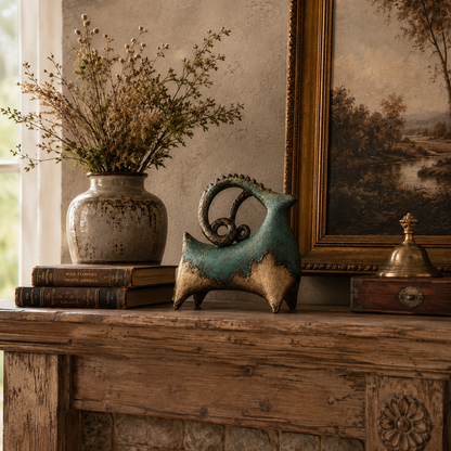 🔥Hot Sale🔥 - Vintage Patina Ram Sculpture