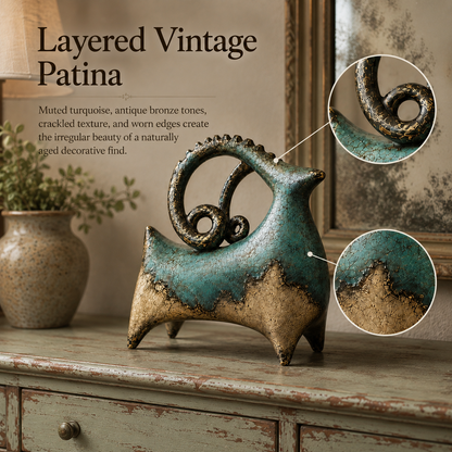 🔥Hot Sale🔥 - Vintage Patina Ram Sculpture