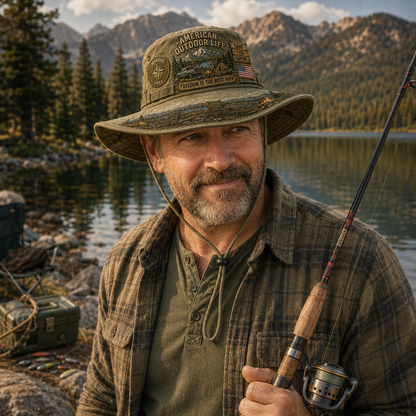 🔥Hot Sale🔥 - ☀️🚙American Outdoor Life Vintage Boonie Hat – Camp, Fish & Explore🎣