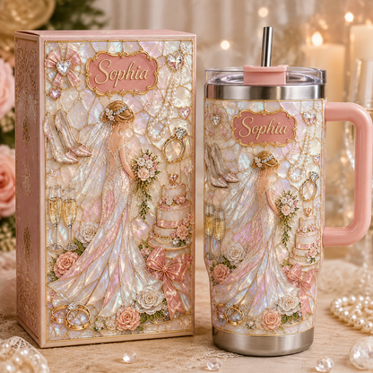 🔥Hot Sale🔥 - 💍 Personalized Bride Wedding Tumbler with Gift Box