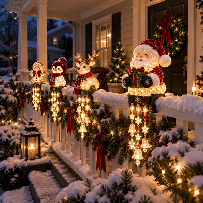 🔥Hot Sale🔥 -🎄 Christmas Porch Railing Lights – 4 Festive Character Designs