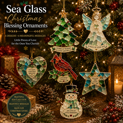 ✨ Stained Sea Glass Style Christmas Ornaments