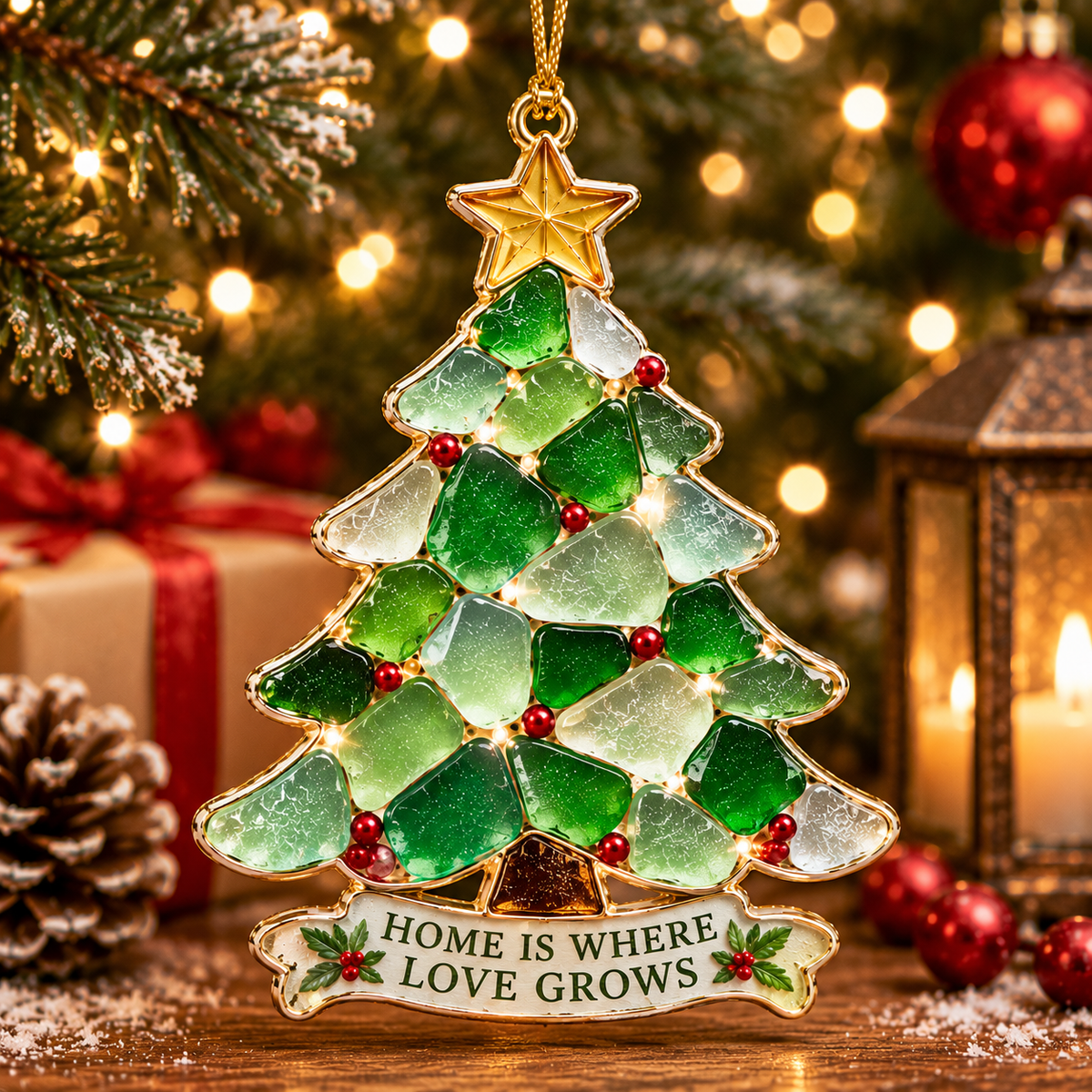 ✨ Stained Sea Glass Style Christmas Ornaments