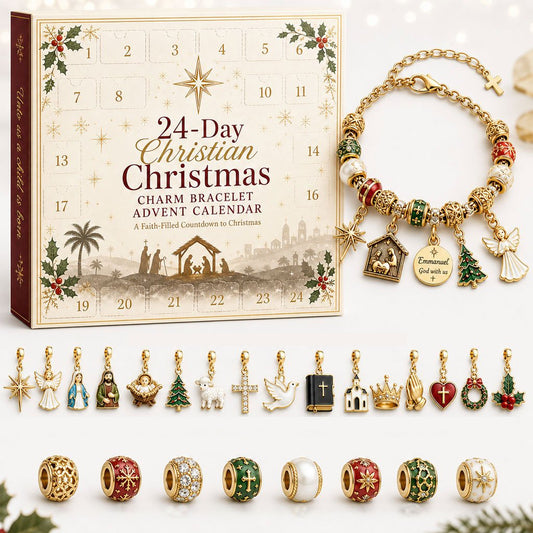 🔥Hot Sale🔥 - 🎄24-Day Christian Christmas Charm Bracelet Advent Calendar