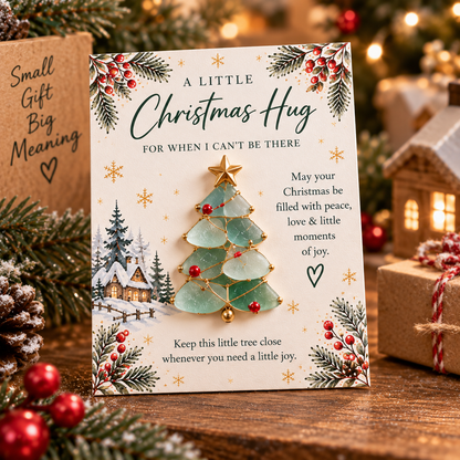 🤍 A Little Christmas Hug – Pocket Keepsake Card with Detachable Mini Ornament