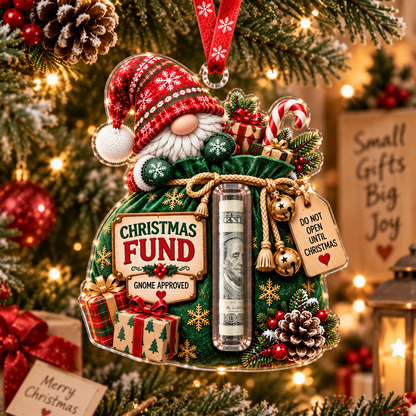 🎄 Gnome Christmas Cash Holder Ornament – Money Gift Holder