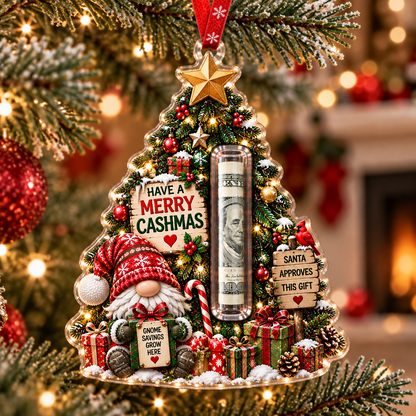 🎄 Gnome Christmas Cash Holder Ornament – Money Gift Holder