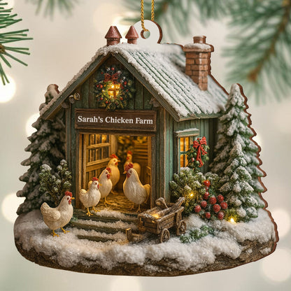 Welcome to Our Cozy Farm, Celebrate the Holiday Season - Personalized Custom Wood Ornament, Custom Shaped - XMAS037_WDO