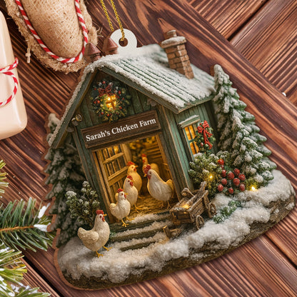 Welcome to Our Cozy Farm, Celebrate the Holiday Season - Personalized Custom Wood Ornament, Custom Shaped - XMAS037_WDO