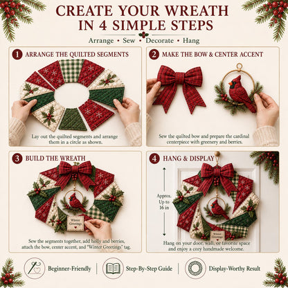 🔥Hot Sale🔥  - 🎄Beginner-Friendly Christmas Fabric Wreath DIY Kit