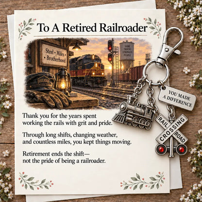✨ The "You Make a Difference" Retirement Appreciation Gift Set – Keychain & Greeting Card ✨