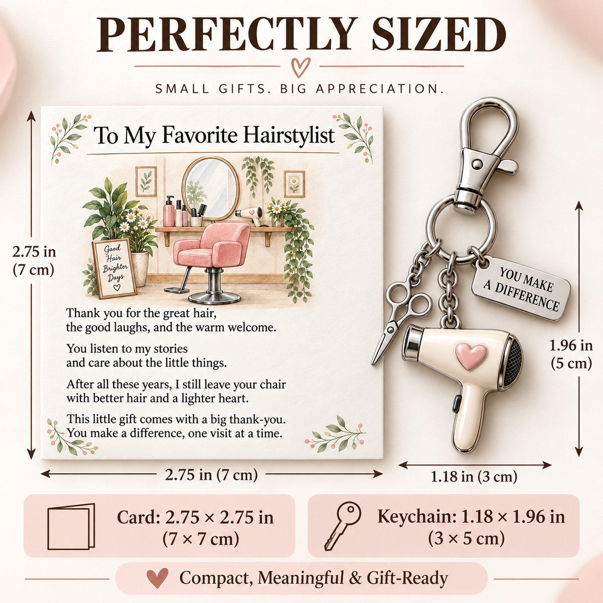 ✨ The "You Make a Difference" Appreciation Gift Set – Keychain & Greeting Card ✨