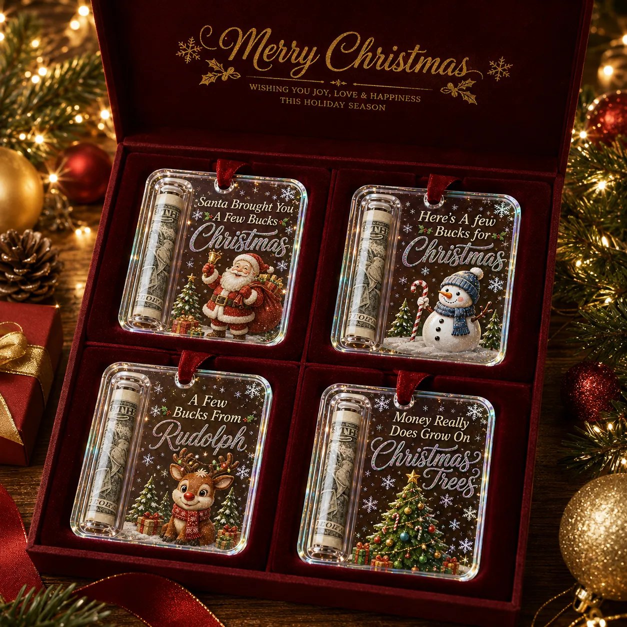 🔥Hot Sale🔥 - 🎄Christmas Cash Gift Ornament- Make Cash Feel Like A Real Christmas Gift💵