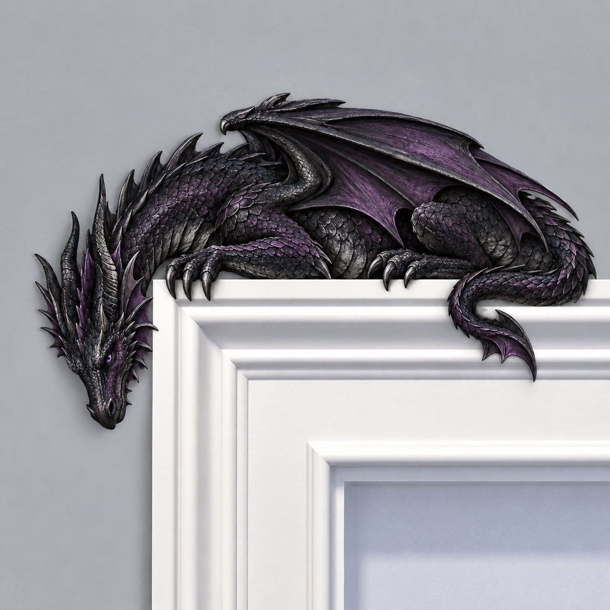 🔥 Sleeping Dragon Door Topper | Medieval Fantasy Dragon Guardian Wall Décor for Doorway, Gaming Room & Gothic Home 🏰✨