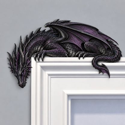 🔥 Sleeping Dragon Door Topper | Medieval Fantasy Dragon Guardian Wall Décor for Doorway, Gaming Room & Gothic Home 🏰✨