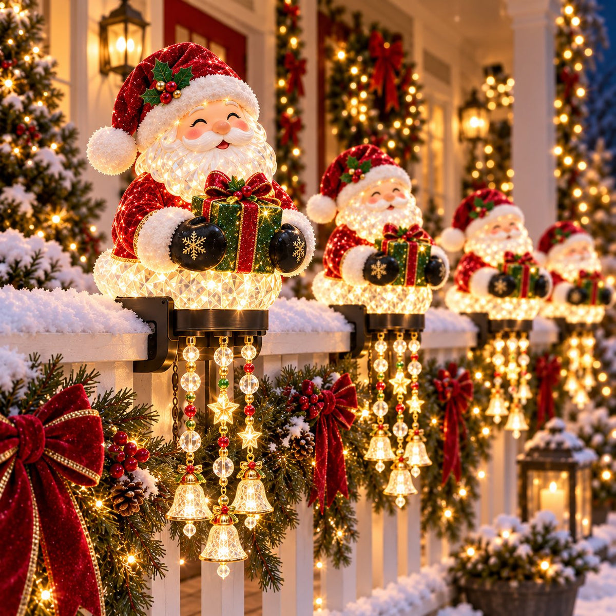 🔥Hot Sale🔥 -🎄 Christmas Porch Railing Lights – 4 Festive Character Designs