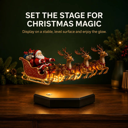 🔥Hot Sale🔥 - 🎅 Floating Santa Sleigh with 4 Reindeer – Magnetic Levitation Christmas Display