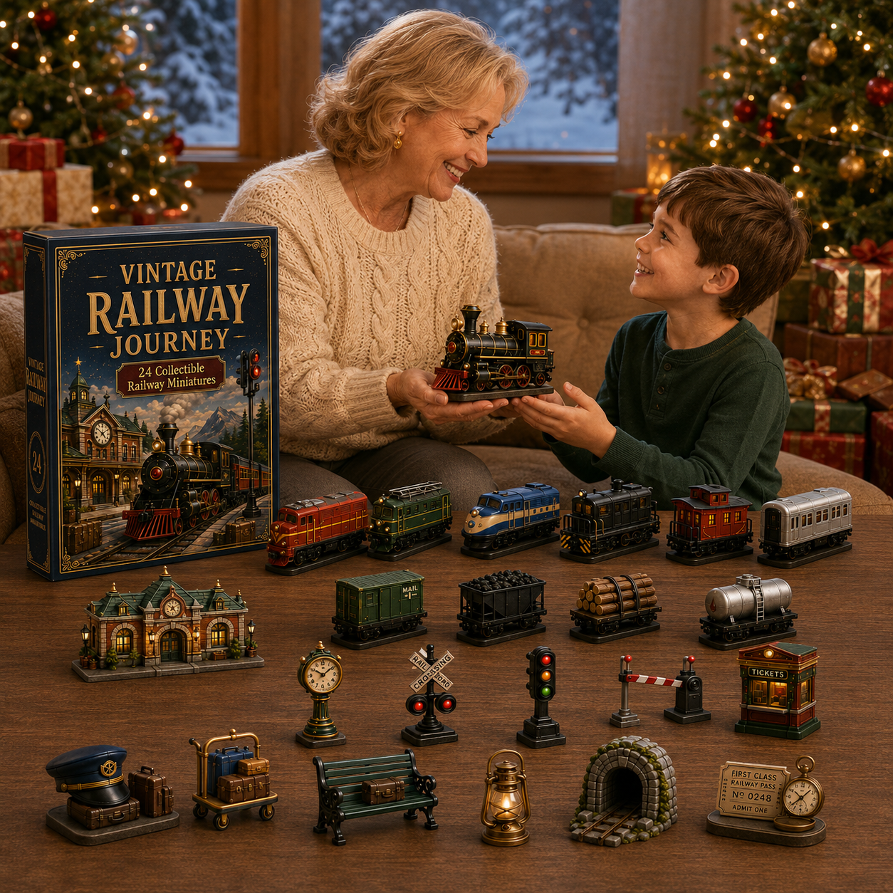 🔥Hot Sale🔥 - Vintage Railway Journey 24-Day Advent Calendar – Collectible Christmas Countdown Gift