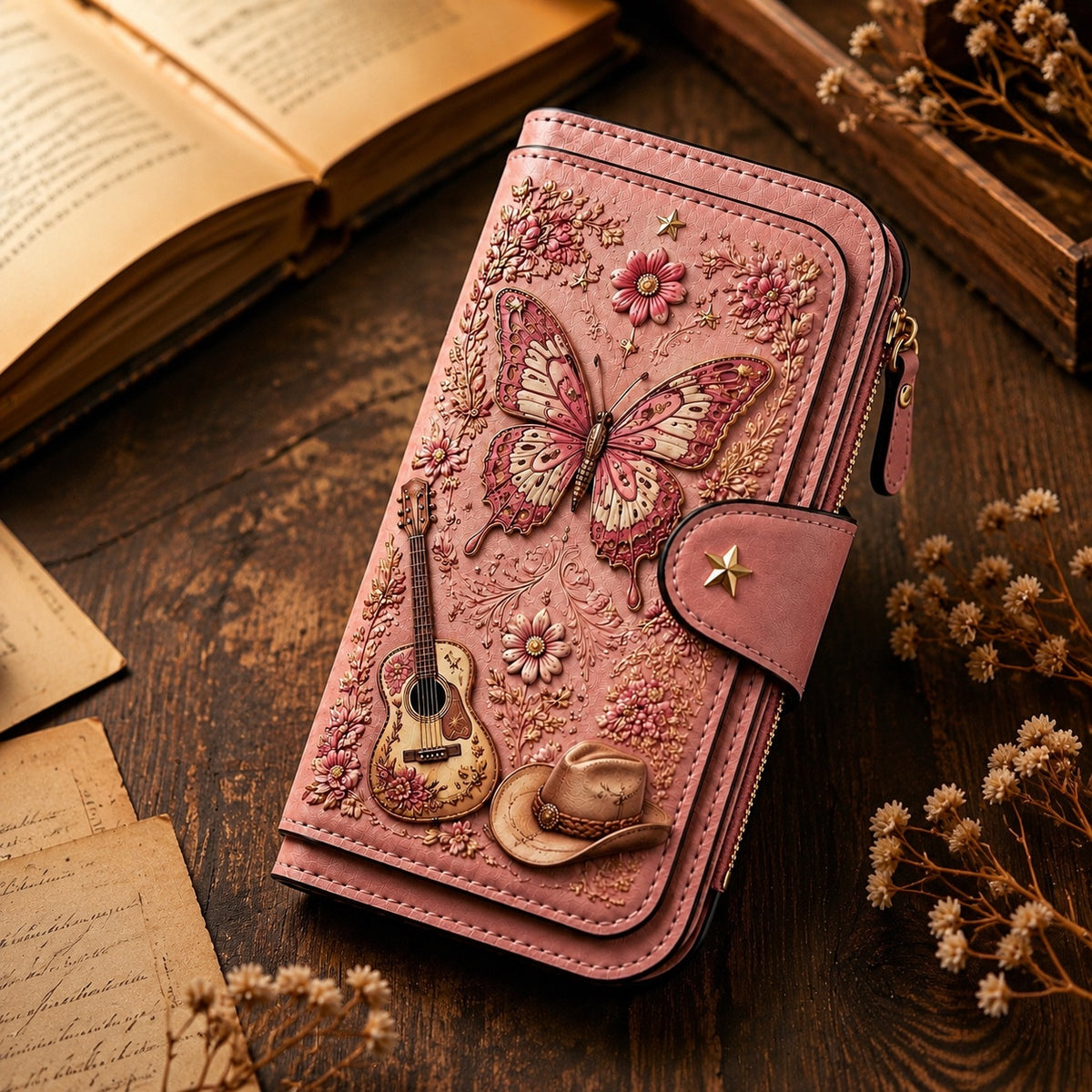 Vintage Country Glamour Embossed Wallet