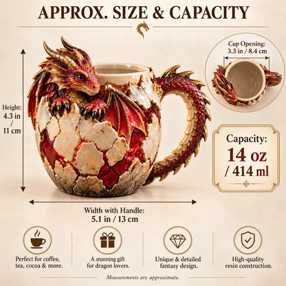 🐉 Dragonbound Realms Sculpted Dragon Mug Collection | 6 Fantasy Realm Designs with Raised 3D Dragon Details ☕