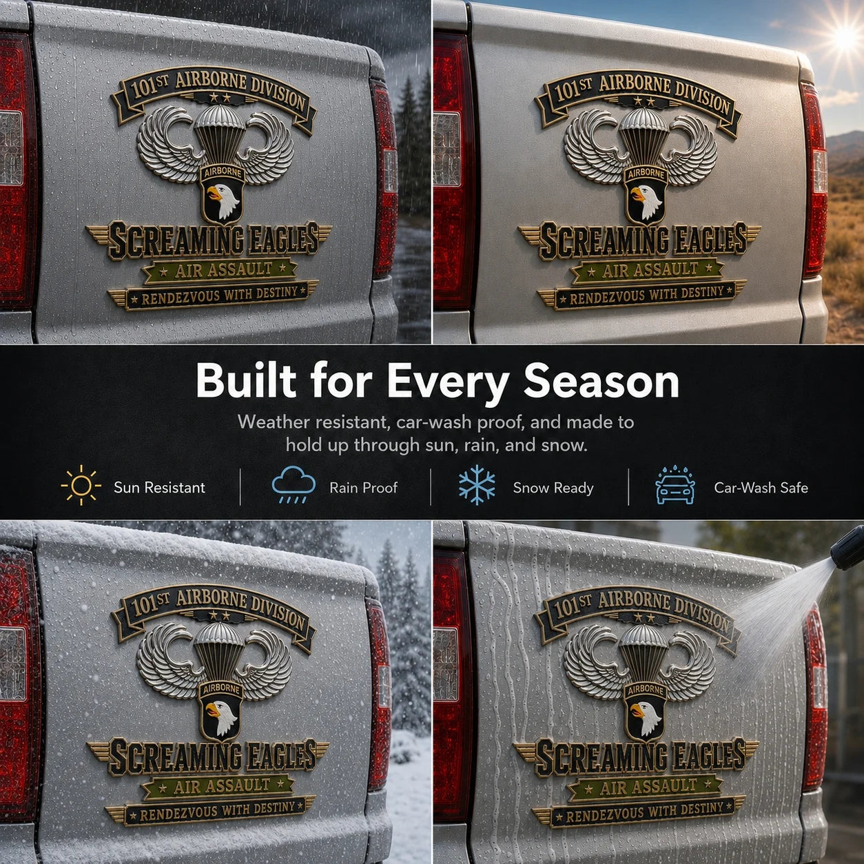 🔥Hot Sale🔥 - 🦅U.S. Army 101st Airborne Division (Air Assault) Tribute Metal Car Emblem