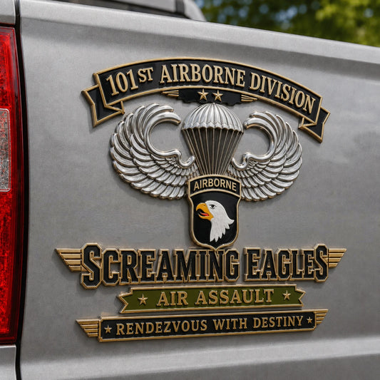 🔥Hot Sale🔥 - 🦅U.S. Army 101st Airborne Division (Air Assault) Tribute Metal Car Emblem