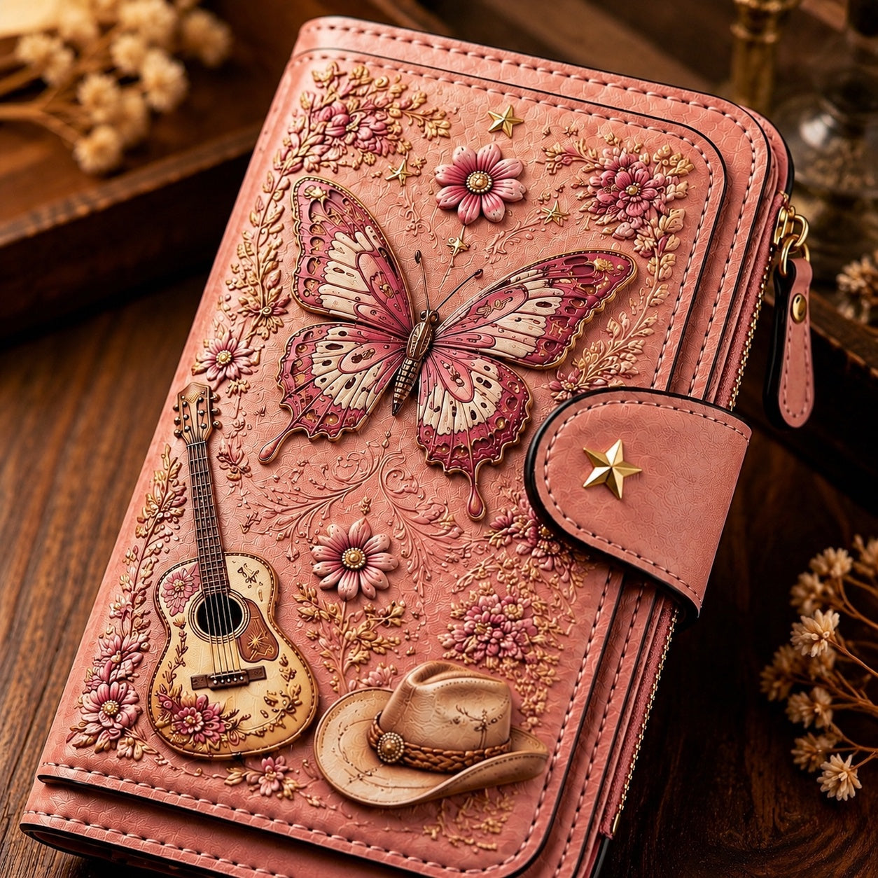 Vintage Country Glamour Embossed Wallet