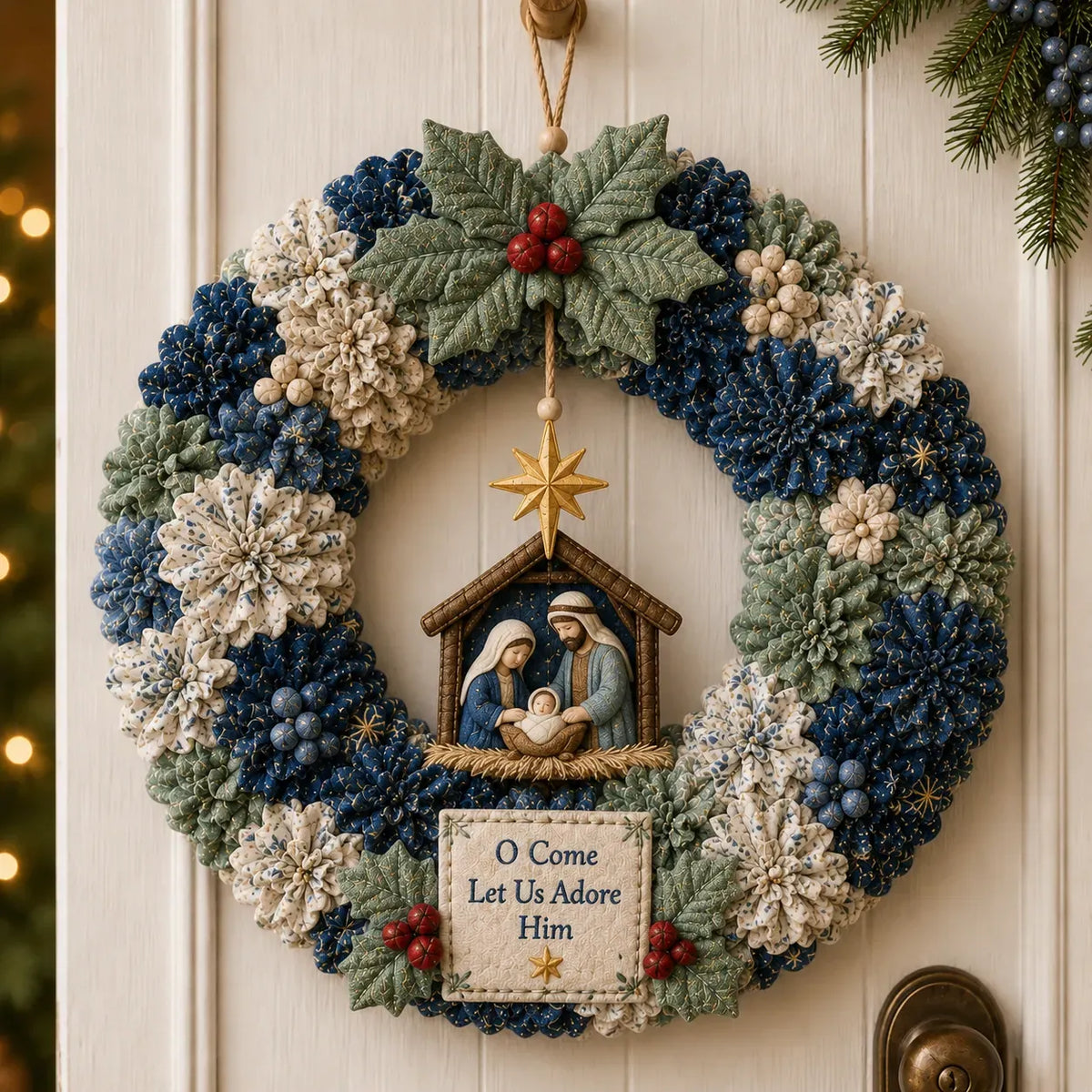 🔥Hot Sale🔥 - 🎄 Make A Christmas Wreath You'll Be Proud To Display ❤️ 3D Fabric Poke DIY Kit With Tutorial & Guide Included