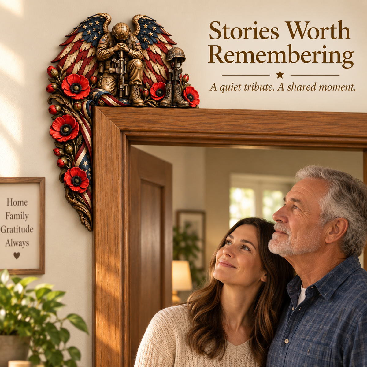 RED Friday Veteran Wooden Door Corner Decor
