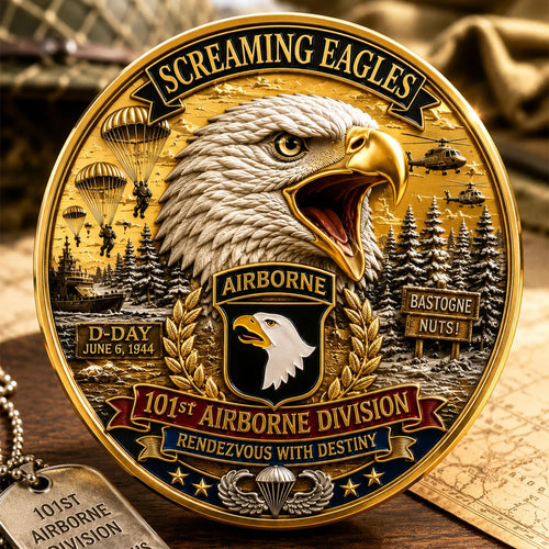 101st Airborne Division Commemorative Metal Medal