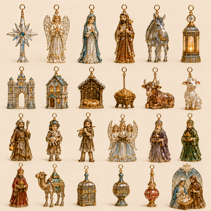 2026 Nativity Story Advent Calendar – 24-Day Christmas Countdown Ornament Set