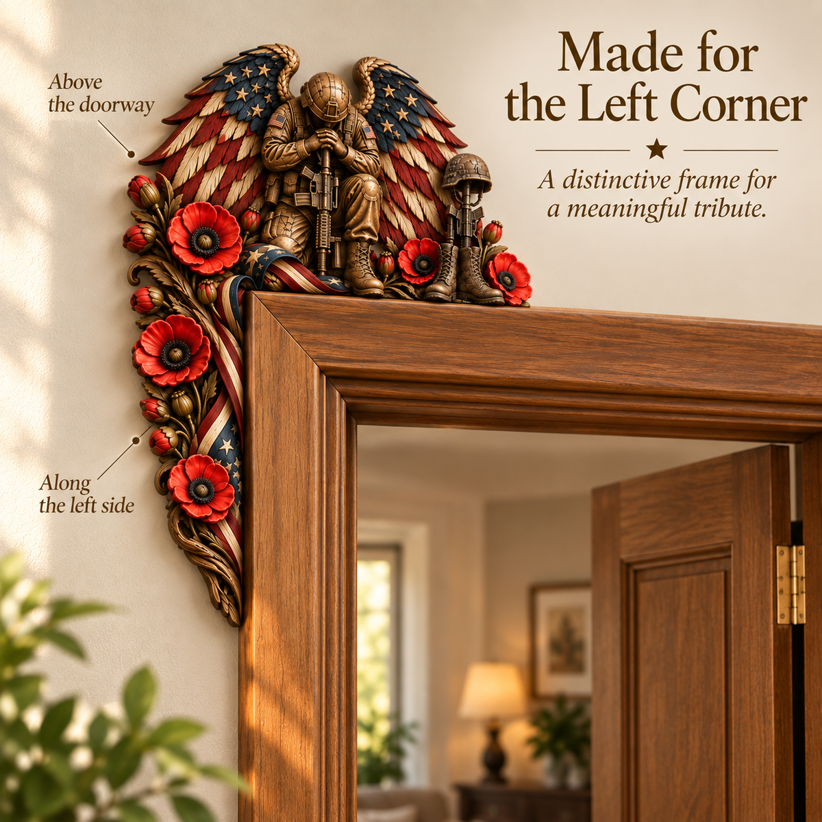 RED Friday Veteran Wooden Door Corner Decor