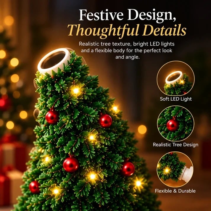 🔥Hot Sale🔥 - 🎄 Flexible Christmas Tree LED Lamp – USB-Powered Cozy Holiday Decor